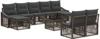 vidaXL Tuinbank - Set - 10-delig - Grijs - Polywood