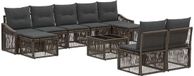 vidaXL Banc de jardin - Set - 10 pièces - Gris - Polywood