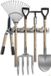 Unyqoos® Porte-outils peu encombrant pour mur, profilé en aluminium avec 4 supports positionnables individuellement et 5 crochets, pour balai, outils de jardin, outils ; set de 2