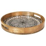 HOME DECO FACTORY, KA0576, Round Tray in Black Mango Wood D35 cm