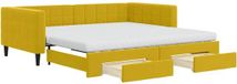 vidaXL Canapé-lit avec lit gigogne et tiroirs 100x200 cm velours jaune