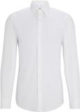 Hugo Boss BOSS Hank-s slim fit overhemd - structuur - wit - Strijkvriendelijk - Boordmaat: 41