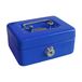 Wedo 144003 kindergeldcassette spaarpot (met inworpgleuf, 5-vakken muntinzet, veiligheidsslot van plaatstaal, 2 sleutels) blauw