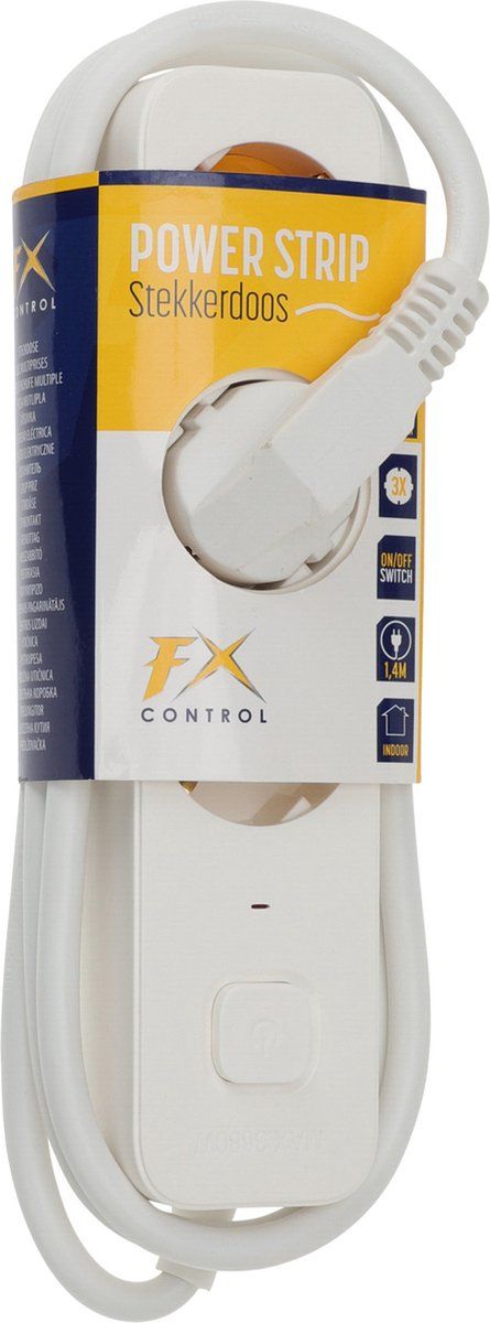 Nampook Stekkerdoos 3-voudig 140cm wit