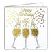 Kaart, Afie 22038 vierkante kaart goud Happy Birthday Gelukkig verjaardag schaal champagnefluiten wijn peppen bubbels Party NA