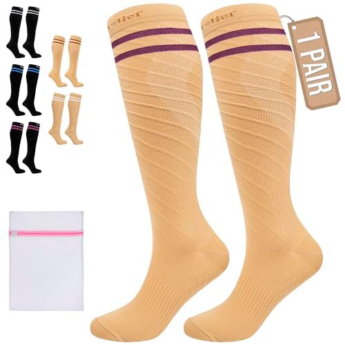 360 Relief Compressiekousen, klasse 1, dames en heren, 15-20 mmHg, beige, S/M