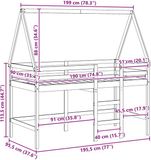 vidaXL Hoogslaper bedframe Waskleur Bruin 90 x 190 cm
