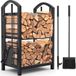 Wan GmbH Ensemble d'outils pour cheminée avec porte-bûches et étagère de rangement