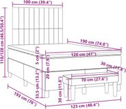 vidaXL Boxspringbed met matras, stof, taupe, 120x190 cm