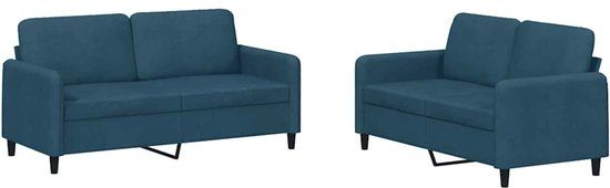vidaXL 2-delige Loungeset fluweel blauw