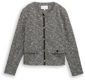 Tom Tailor - Regular fit bouclé jas - Maat L - salt pepper boucle structure