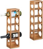 Merkloos Relaxdays Wijnrek - voor 5 flessen - set van 2 - bamboe - 53 x 14 x 12 cm - keuken - natuur