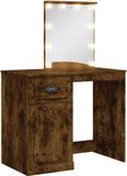 vidaXL Kaptafel met LED-verlichting, gerookt eikenhout, 90x42x132,5 cm