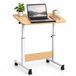 Merkloos Relaxdays laptoptafel - wit/naturel - 60x67-90x40 cm - hoogte verstelbaar