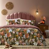 Furn Home + Style Asterea Dekbedovertrek Set - Groen met bloemen - 200x200 cm - Katoen
