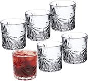 KADAX Drinkglazen, set van 6, waterglazen, sapglazen van glas, glazen voor water, drank, sap, party, tuin, universele glazen, cocktailglazen, drankglazen, modern design (300 ml, zon)