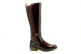 Solidus Kinga 30755 Dames Laarzen Bruin Combi Leer Hakhoogte 3-4 cm Blokhak Ritssluiting Breedte H