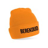 Bellatio Decorations Muts Berekoud - unisex - one size - oranje - wintermuts