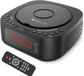 Non-branded CD Player Alarm Clock - Desktop Audio - Wake Up - Dual Alarms - Dimmable Display - Black