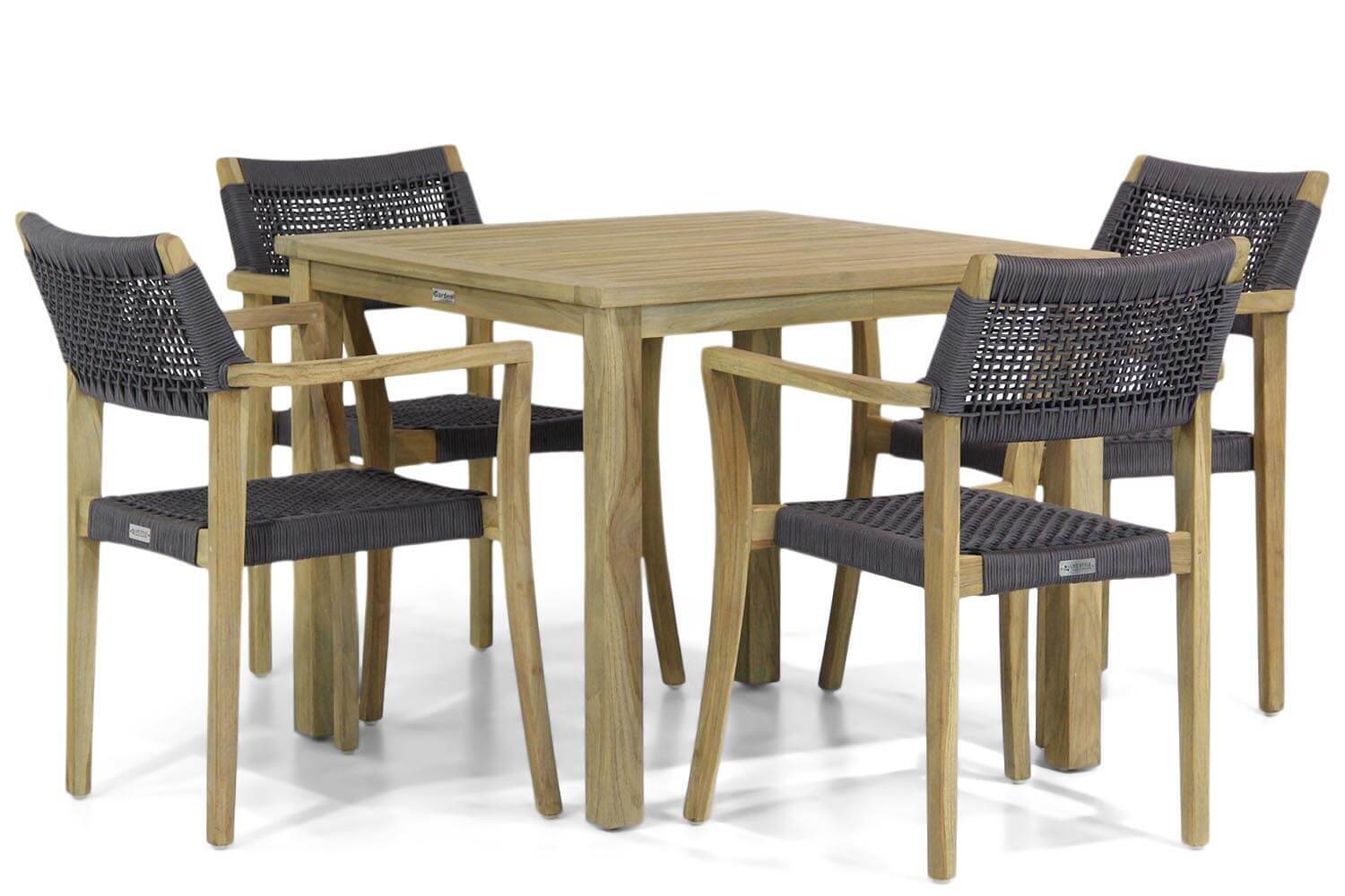 Lifestyle Garden Furniture Dallas/Weston 90 cm dining tuinset 5-delig