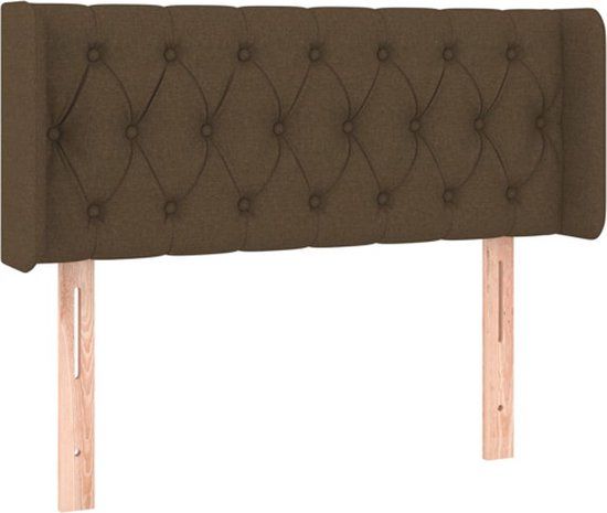 vidaXL Hoofdbord met randen 103x16x78/88 cm stof donkerbruin