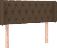 vidaXL Hoofdbord met randen 103x16x78/88 cm stof donkerbruin
