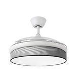 Eden pulse ventilator, wit, groeven, grijs, 91D, 3 uitklapbare vleugels, 72 W, afstandsbediening, timer, 37/52 x 40/91 cm