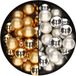 Boules de Noël Mini - 48x pc - argent et or - 2,5 cm - verre - décoration de Noël
