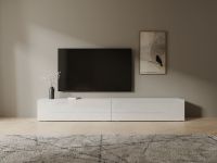 Mobistoxx KINGSTON Meuble tv-hifi KINGSTON 2 portes battantes 210 cm blanc/blanc brillant
