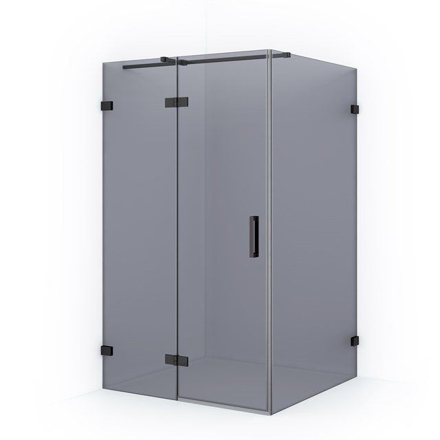 Maxaro Douchecabine Diamond 120x120cm 8mm Rookglas Zwart Chroom