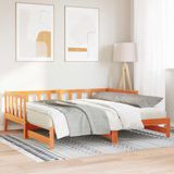 Maison Exclusive - Lit de jour convertible brun cire 203,5 x 164 x 66 cm