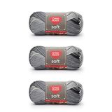 Red Heart Zachte grijstinten garen, 3 stuks, 113 g, acryl, 4 medium (gekamd), 234 meter, voor breien/haken