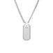 Lucardi Heren Stalen kettingset met plaat hanger - Ketting - Staal - Zilverkleurig - 50 cm