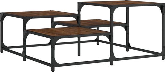 vidaXL Salontafel 87,5x87,5x40 cm bewerkt hout bruin eikenkleur