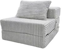 ODOL-PLUSZ Opvouwbare Slaapstoel 2-in-1 200 x 70 x 15 cm – Corduroy Logeermatras en Vloermatras – Grijs