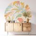 Autocollant Mural Rond / Cercle - Motif Tropical - Diamètre 70 Cm - Adhésif Mat