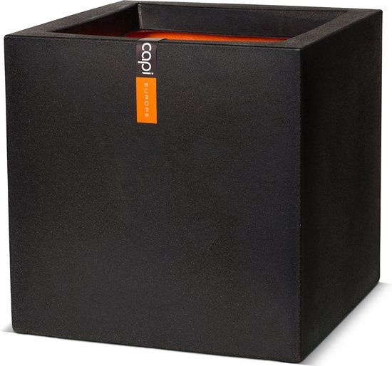 Capi Europe Bloempot Vierkant Smooth - 50x50cm - Zwart