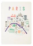 Jacques Herbin 94029T - Notitieboekje Affiche de Paris - A5-14,8 X 21 cm, gestikt gebrocheerd, 32 gelijnde pagina's, papier 120g ivoor.