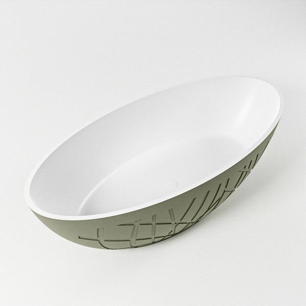 Mondiaz HOLM vrijstaand bad 180x85cm Army talc BK75341116