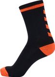 hummel ELITE INDOOR SOCK LOW PA Unisex Zwart/Neon Oranje Maat 43-45