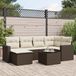 Prolenta Maison Exclusive - Tuinset voor de tuin, 7-delig, met kussens, bruin, van polyrotan