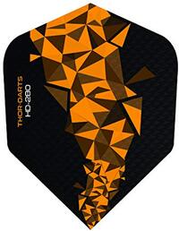 THOR-DARTS 30 x 150 Micron Ultra Strong Darts Flights HD-280 F2 zwart-oranje extra lang houdbaar (extra sterk oranje 150 mic) (30)