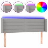 vidaXL Hoofdbord LED Stof Lichtgrijs 147x16x78/88 cm