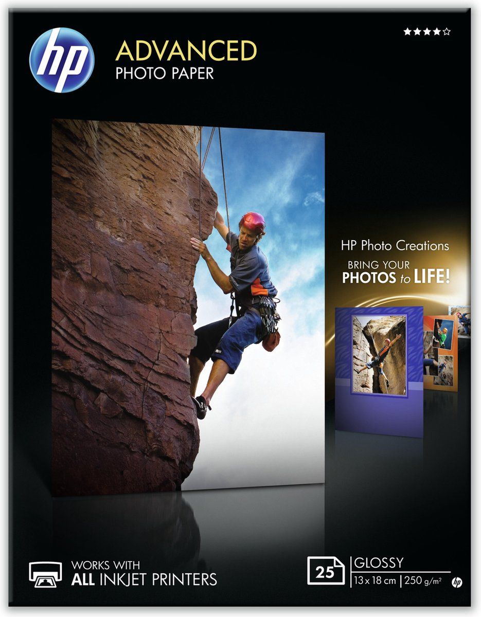 HP Q8696A Fotopapier - 13x18cm / 250g/m / 25 vellen