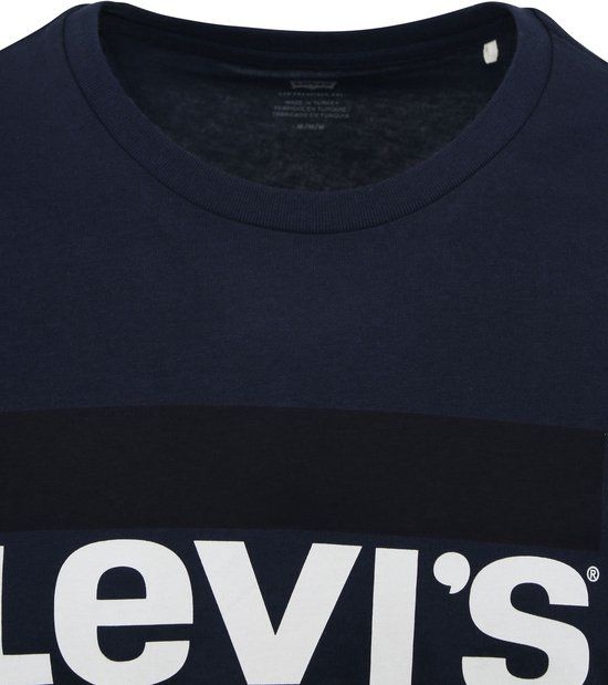 Levi's T-shirt Logo Donkerblauw Heren XXL Slim-fit