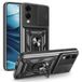 Samsung Coque Hybride Galaxy S25 Edge à Anneau Rotatif avec Protection pour Appareil Photo - Noir