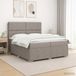 vidaXL Boxspringbed met matras met hoofdeinde Taupe 200 x 200 cm Stof