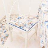 PETTI Artigiani Italiani - Set van 6 4-punts stoelkussens, stoelkussenslopen van katoen met veters 40x40 cm - set van 6 Lidia blauw 100% Made in Italy