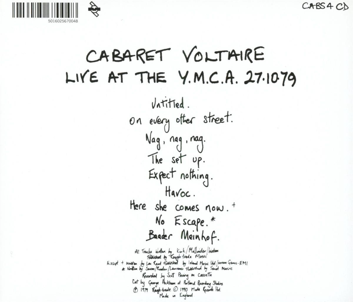 PIAS Nederland Panda Cabaret Voltaire - Live At The Y.M.C.A.