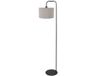 Mexlite Vloerlamp Forma 4779ZW zwart met grof grijs linnen kap, metaal en stof, compacte afmeting 30x18 cm, trendy design